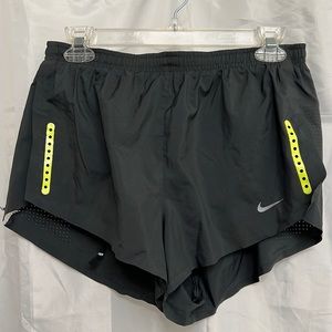 Men’s Medium Grey Nike Dri-fit Lined Running Shorts (Tear in mesh!)